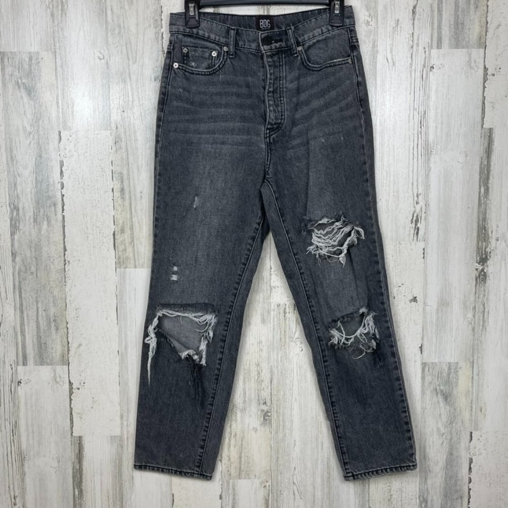 BDG Urban Outfitters Slim Straight denim jeans black 27 high rise distressed